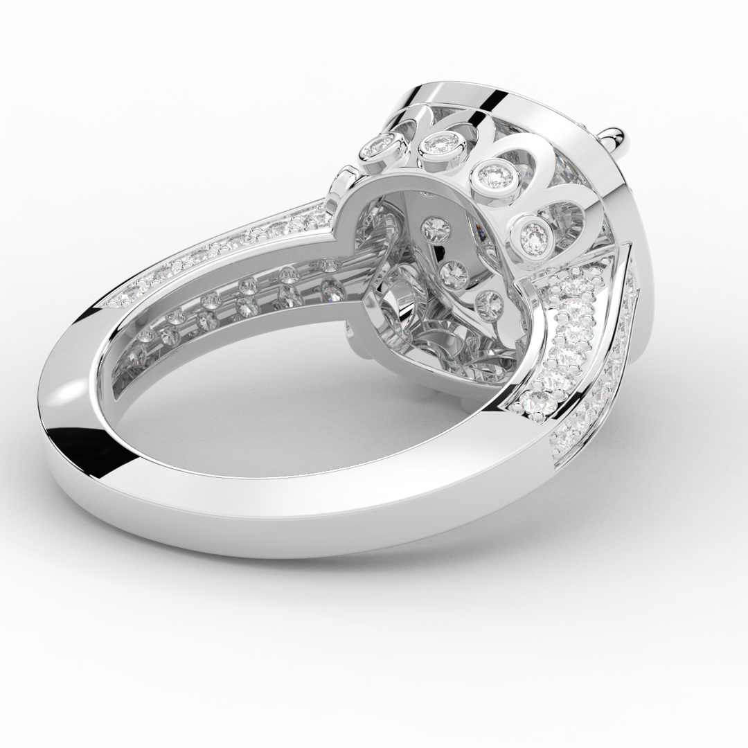 1.50CT.TW ROUND LAB DIAMOND HALO ENGAGEMENT RING