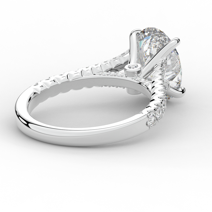 3.45CT.TW OVAL LAB DIAMOND ENGAGEMENT RING