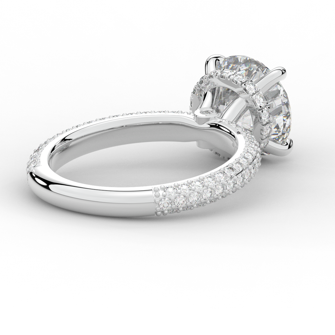 3.60CT.TW ROUND LAB DIAMOND SOLITAIRE ENGAGEMENT RING