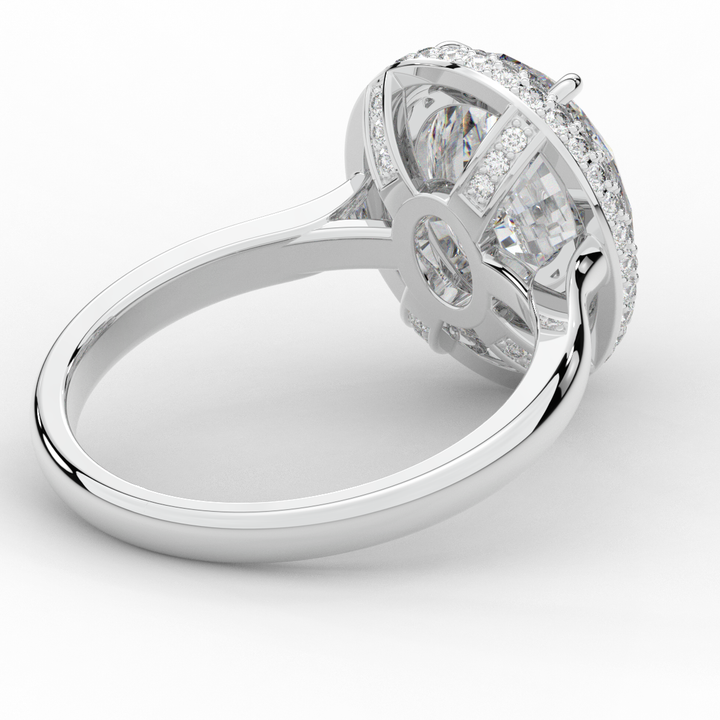 4.40CT.TW OVAL LAB DIAMOND HALO ENGAGEMENT RING