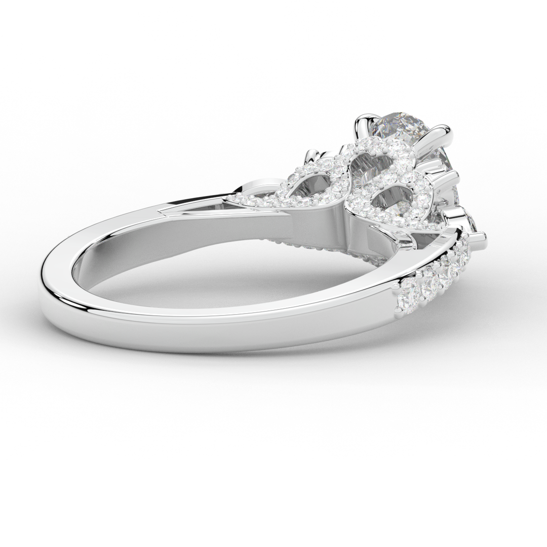 1.35CT.TW OVAL LAB DIAMOND ENGAGEMENT RING