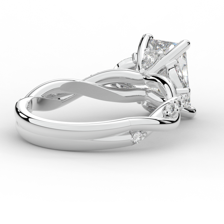 2.40CT.TW RADIANT LAB DIAMOND TWIST BAND ENGAGEMENT RING