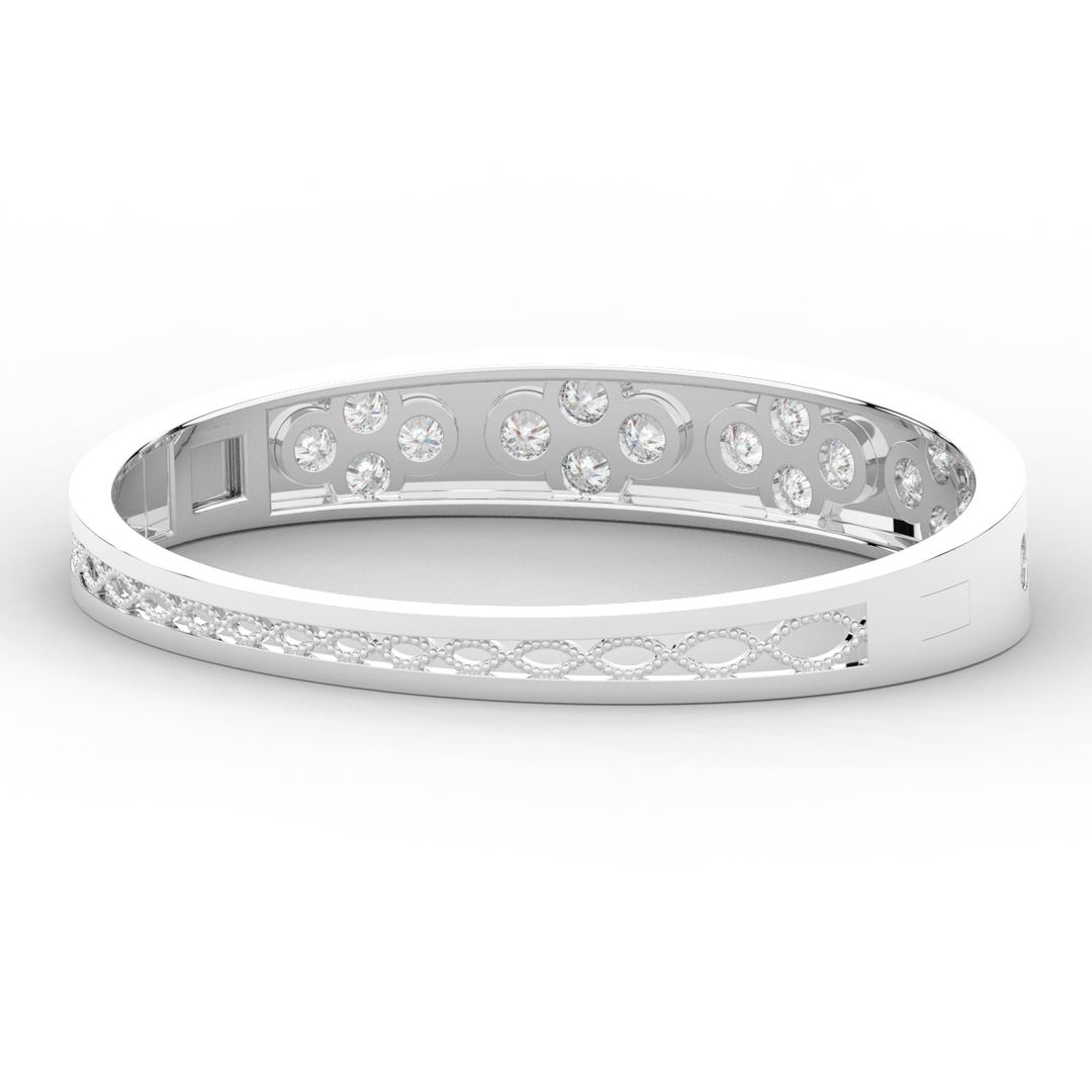 4.10CT.TW ROUND LAB DIAMOND BEZEL SET BANGLE