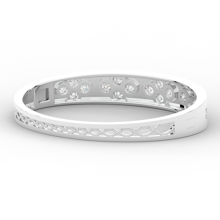 4.10CT.TW ROUND LAB DIAMOND BEZEL SET BANGLE