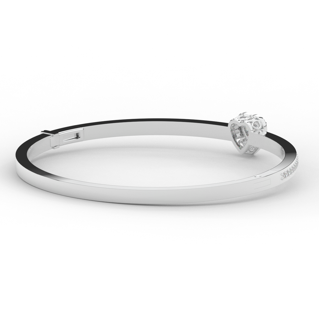 1.65CT.TW HEART AND ROUND LAB DIAMOND  BANGLE