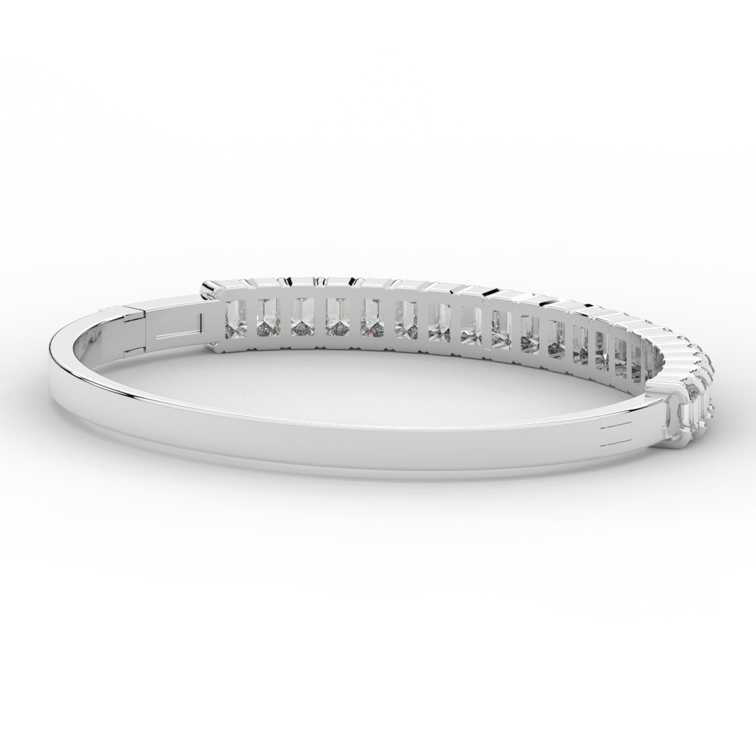 6.50CT.TW EMERALD CUT LAB DIAMOND BANGLE