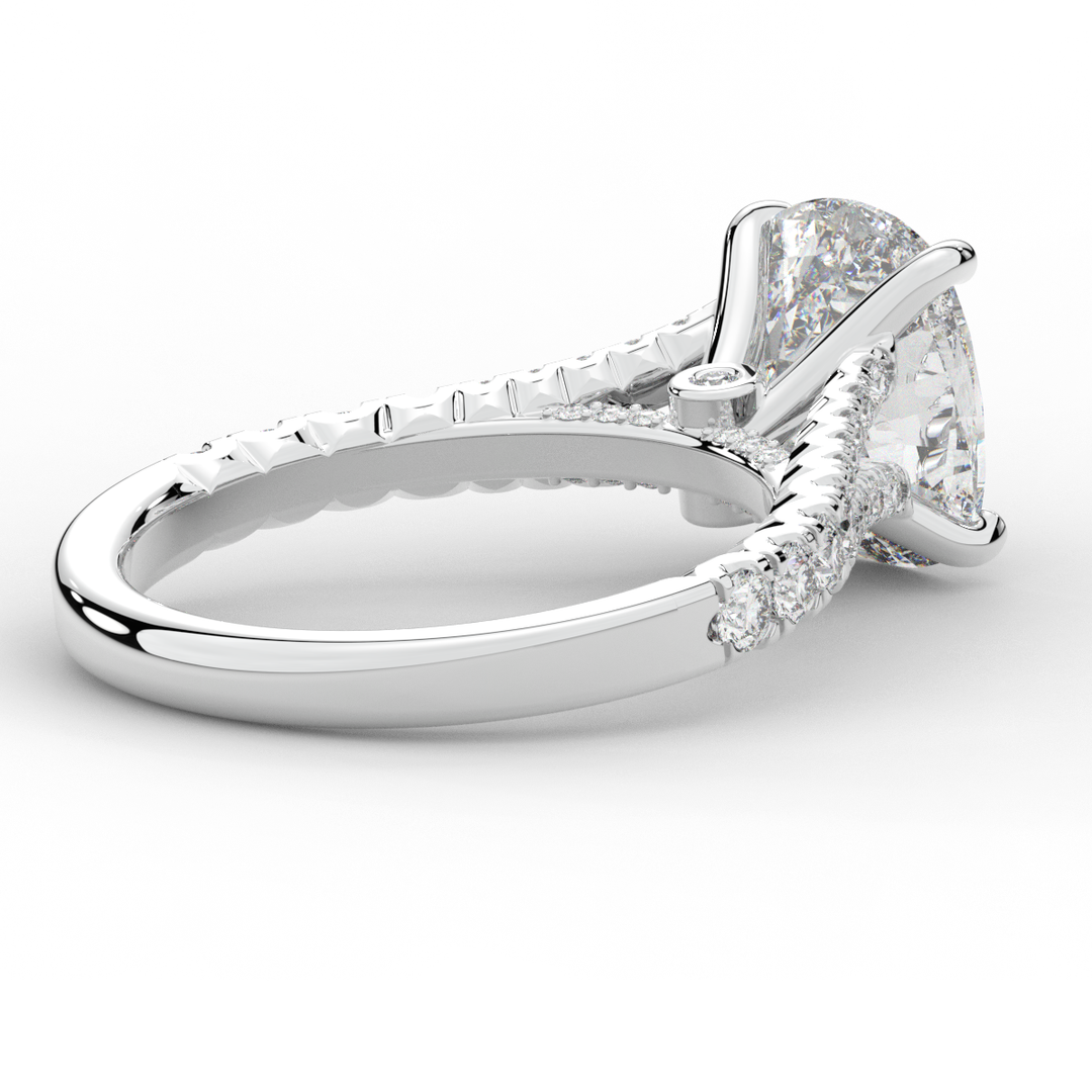 3.45CT.TW CUSHION LAB DIAMOND ENGAGEMENT RING