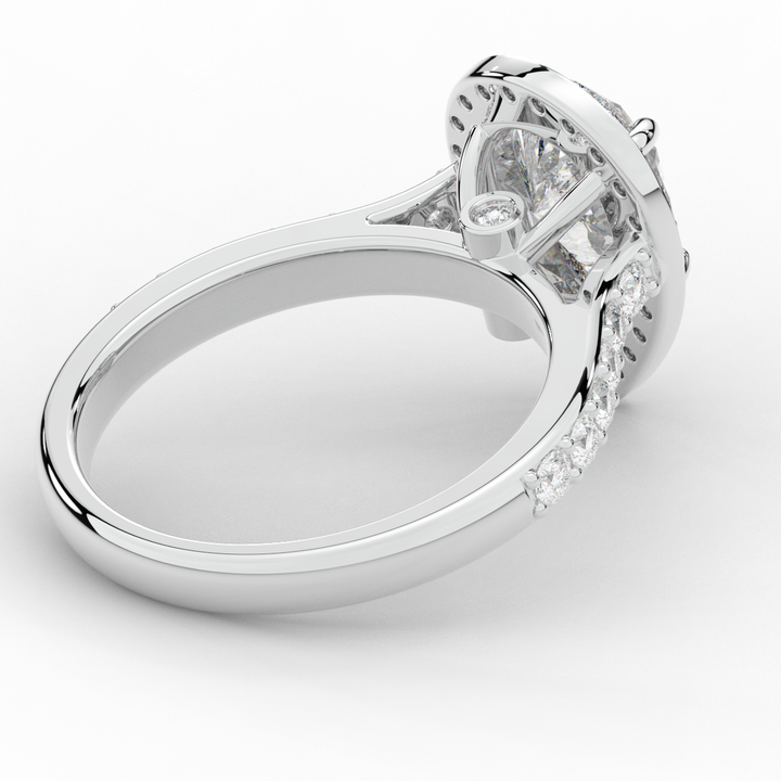 2.50CT.TW PEAR LAB DIAMOND HALO ENGAGEMENT RING