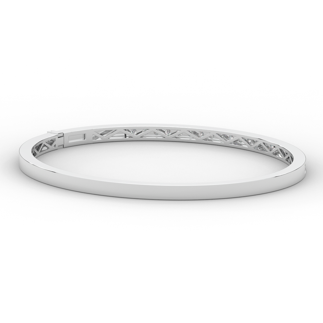 0.90CT.TW ROUND LAB DIAMOND BANGLE