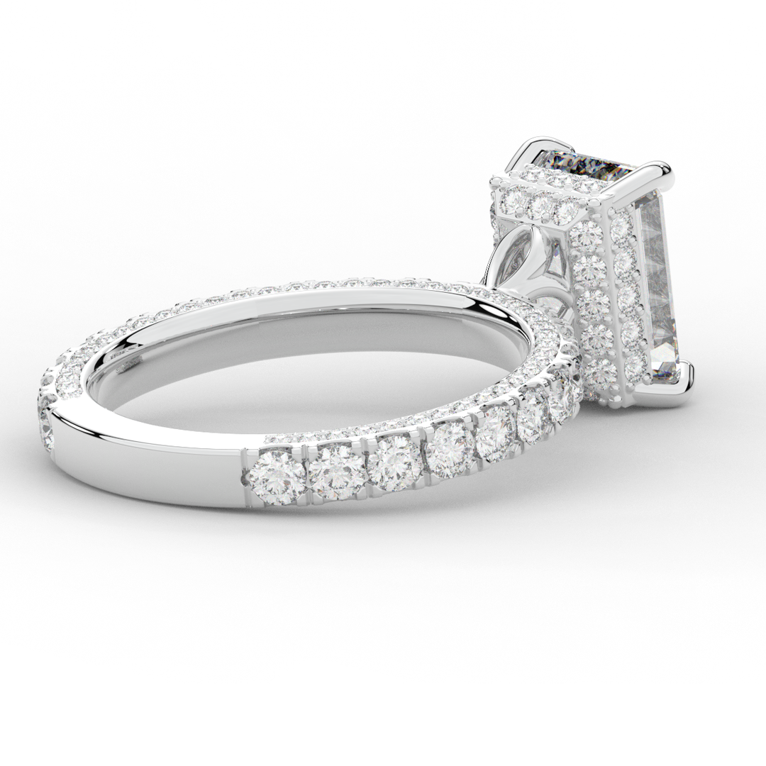 3.00CT.TW EMERALD CUT LAB DIAMOND ENGAGEMENT RING