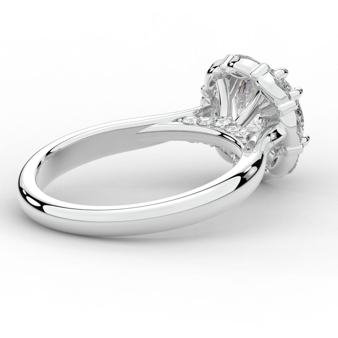 2.40CT.TW ROUND LAB DIAMOND HALO ENGAGEMENT RING