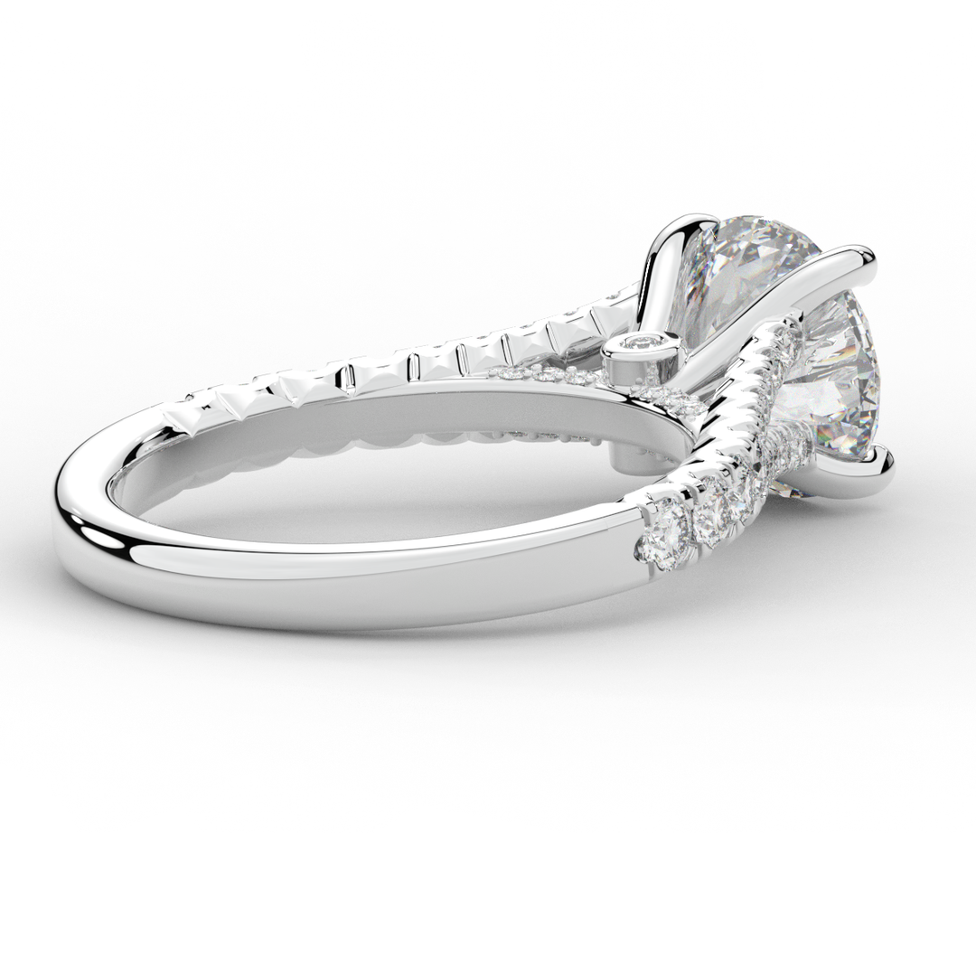 2.45CT.TW ROUND LAB DIAMOND ENGAGEMENT RING