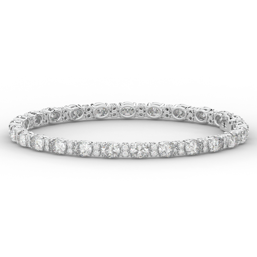 9.25CT.TW OVAL AND ROUND LAB DIAMOND TENNIS BRACELET - Nazarelle