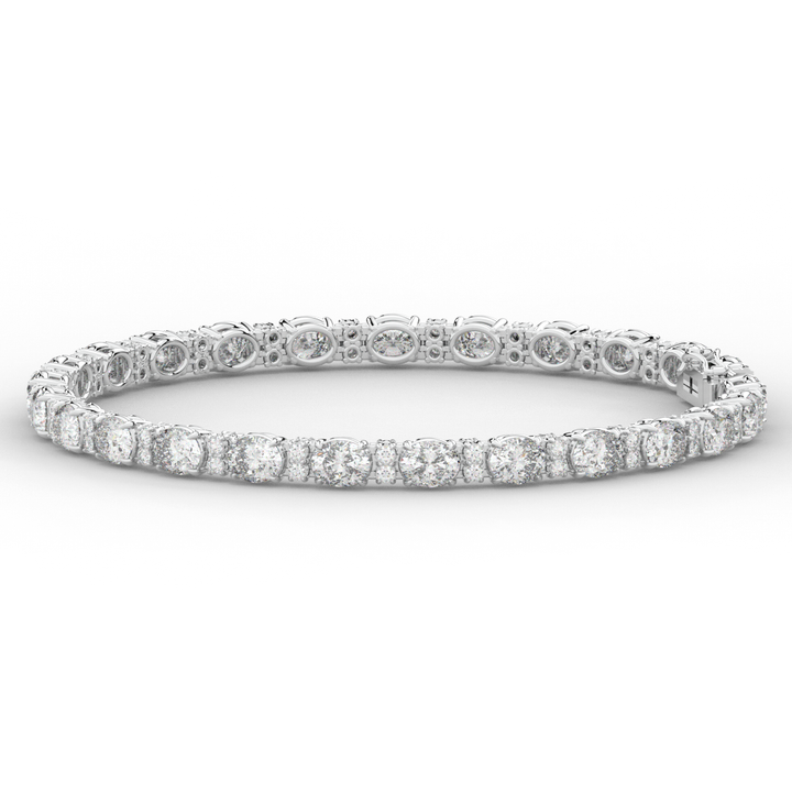 9.25CT.TW OVAL AND ROUND LAB DIAMOND TENNIS BRACELET - Nazarelle