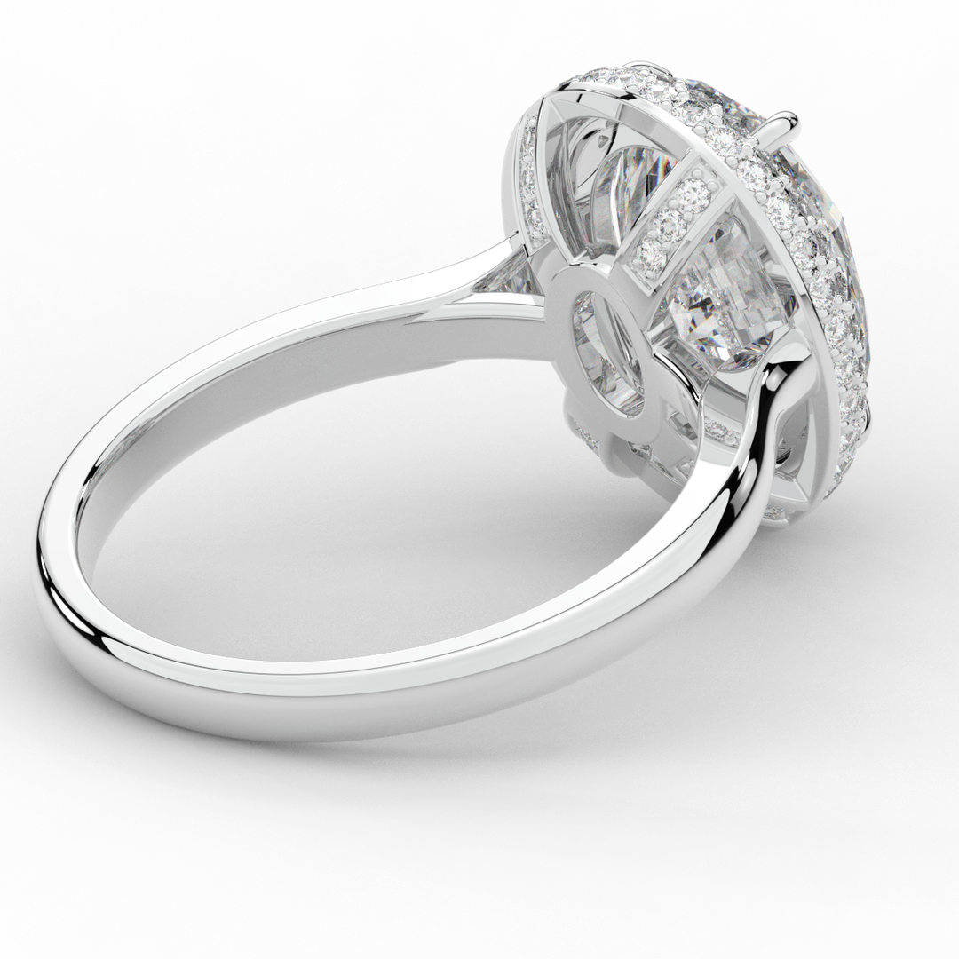 4.40CT.TW OVAL LAB DIAMOND HALO ENGAGEMENT RING