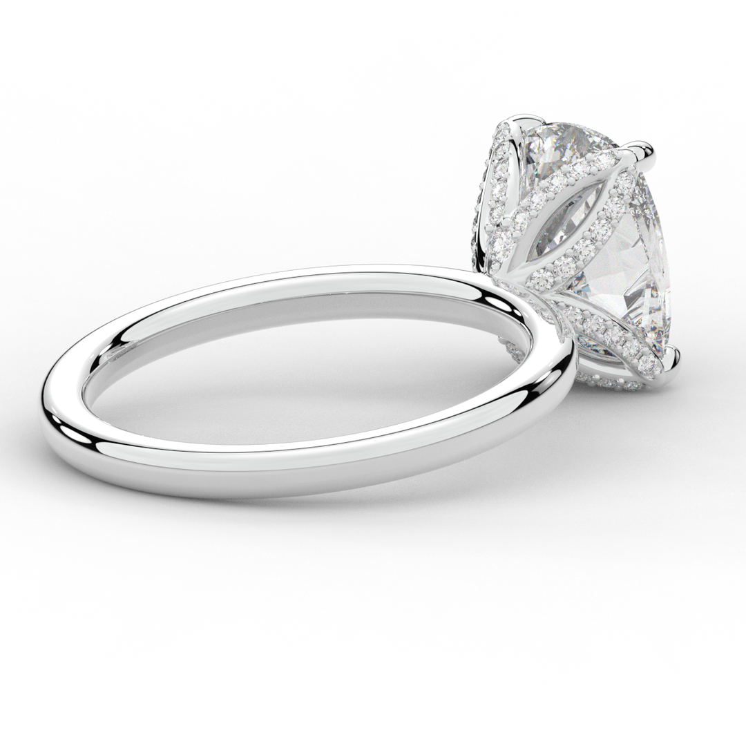 3.10CT.TW CUSHION LAB DIAMOND ENGAGEMENT RING