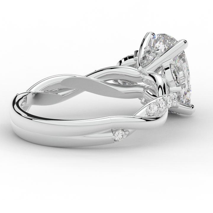 2.40CT.TW CUSHION LAB DIAMOND TWIST BAND ENGAGEMENT RING