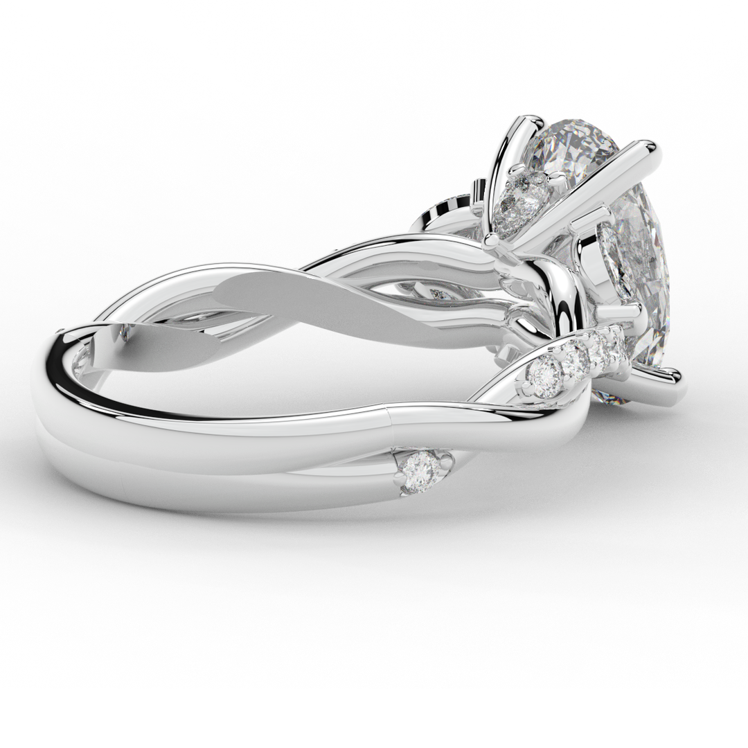 2.40CT.TW OVAL LAB DIAMOND TWIST ENGAGEMENT RING