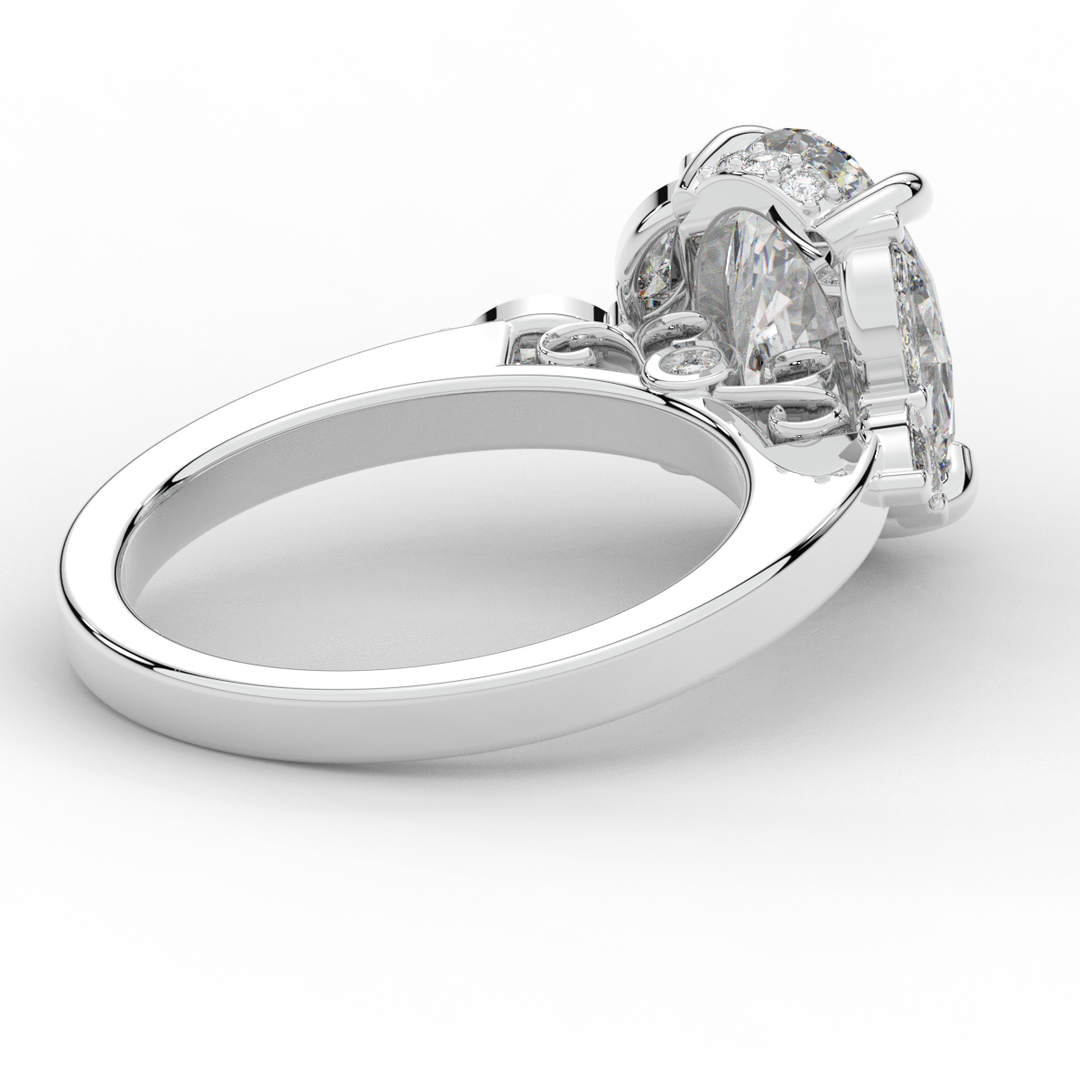 2.85CT.TW OVAL LAB DIAMOND ENGAGEMENT RING