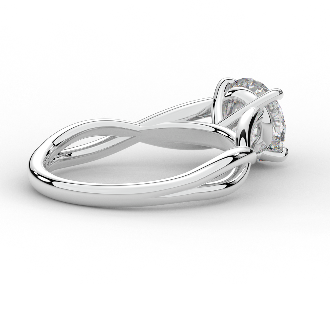 1.50CT ROUND LAB DIAMOND SOLITAIRE TWIST BAND ENGAGEMENT RING - Nazarelle