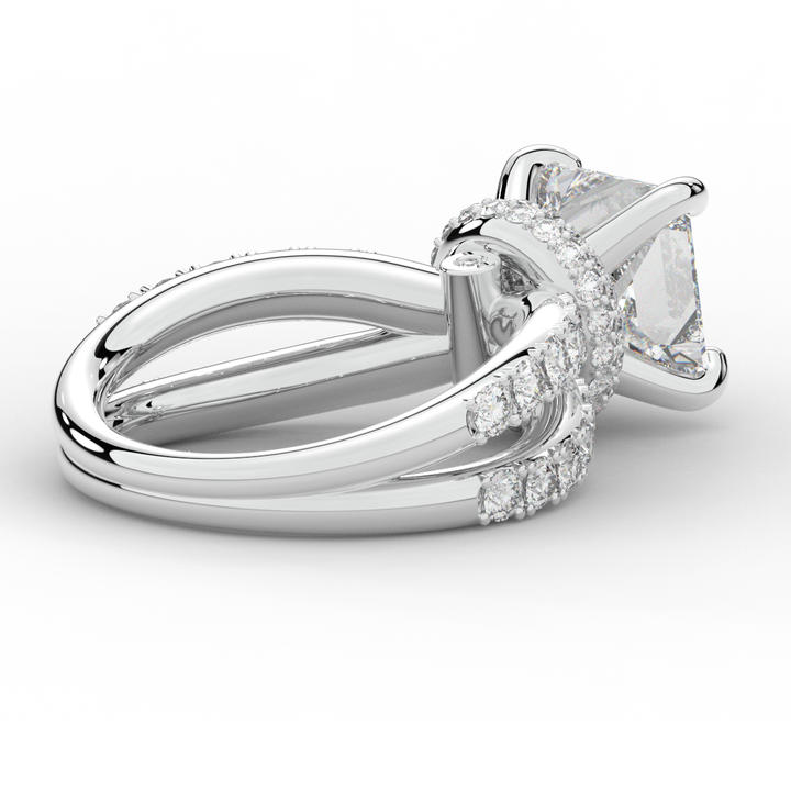 5.25CT.TW PRINCESS LAB DIAMOND ENGAGEMENT RING