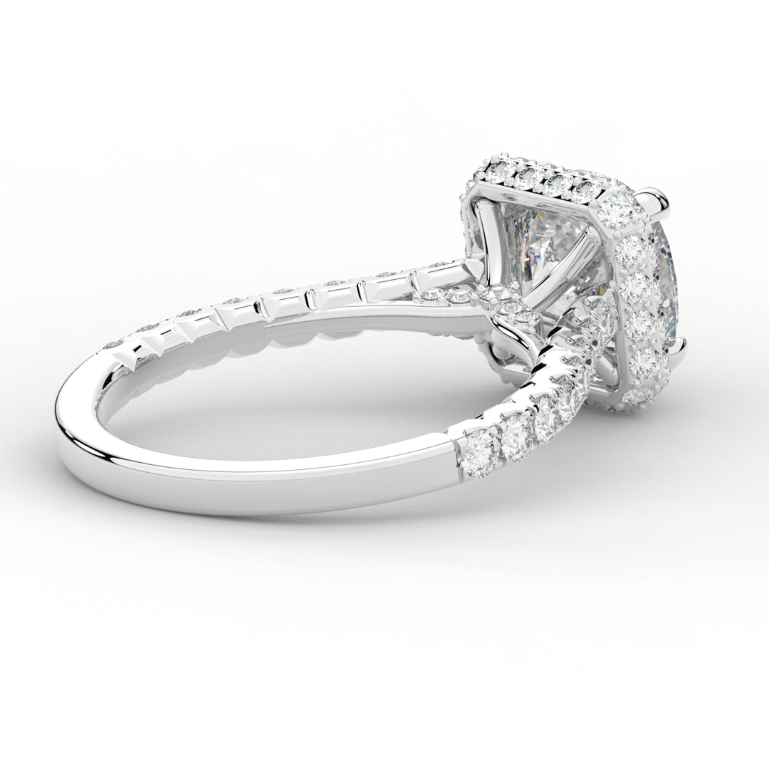 2.75CT.TW CUSHION LAB DIAMOND HALO ENGAGEMENT RING