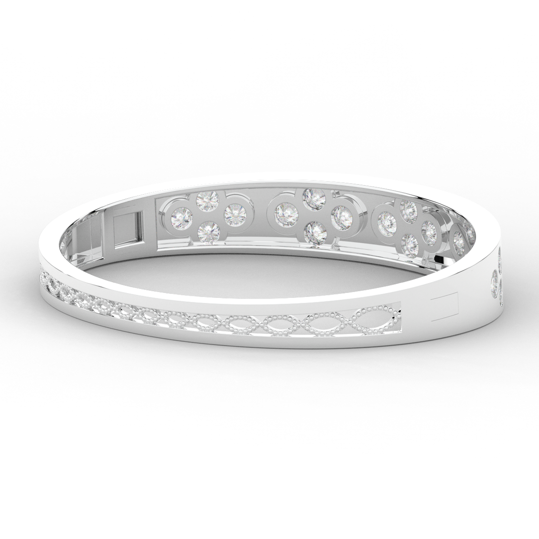 4.10CT.TW ROUND LAB DIAMOND BEZEL SET BANGLE