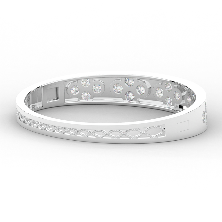 4.10CT.TW ROUND LAB DIAMOND BEZEL SET BANGLE