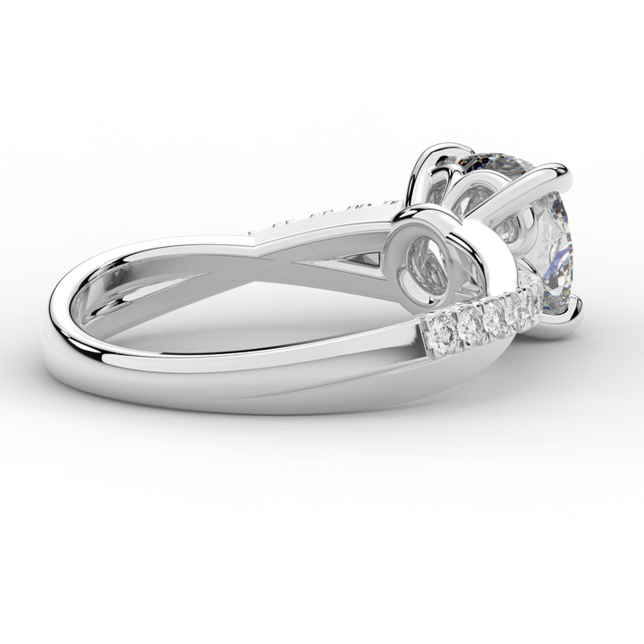 2.20CT.TW CUSHION LAB DIAMOND TWISTBAND ENGAGEMENT RING