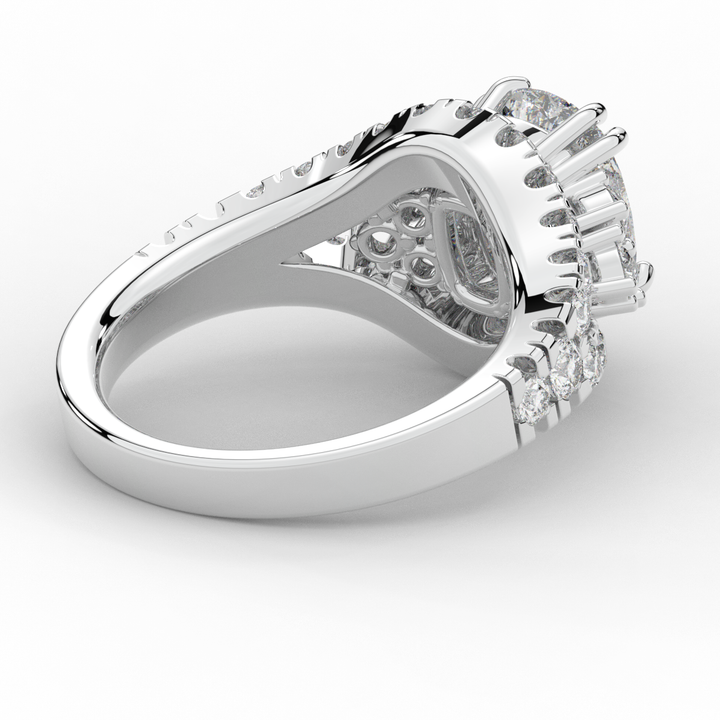 3.10CT.TW CUSHION LAB DIAMOND HALO ENGAGEMENT RING