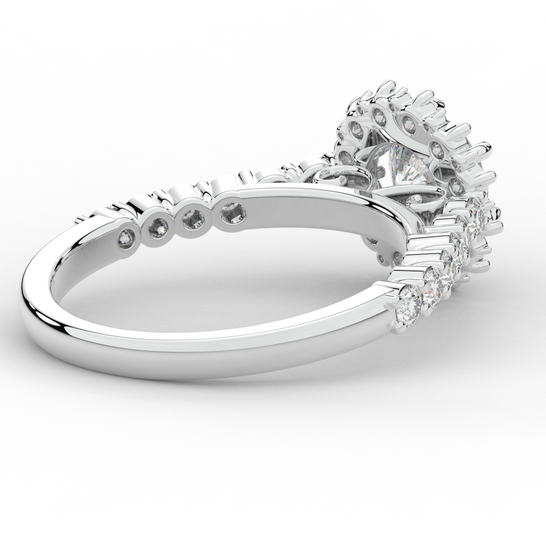 1.60CT.TW ROUND LAB DIAMOND HALO ENGAGEMENT RING