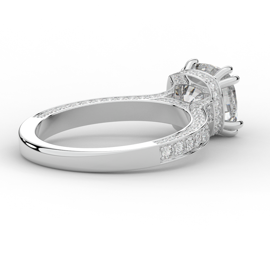 2.60CT.TW CUSHION LAB DIAMOND SOLITAIRE ENGAGEMENT RING