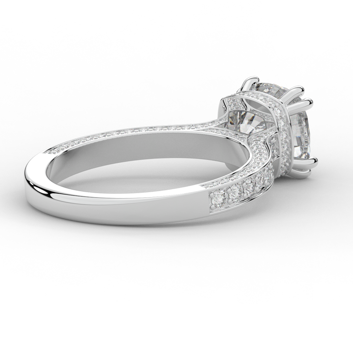 2.60CT.TW CUSHION LAB DIAMOND SOLITAIRE ENGAGEMENT RING