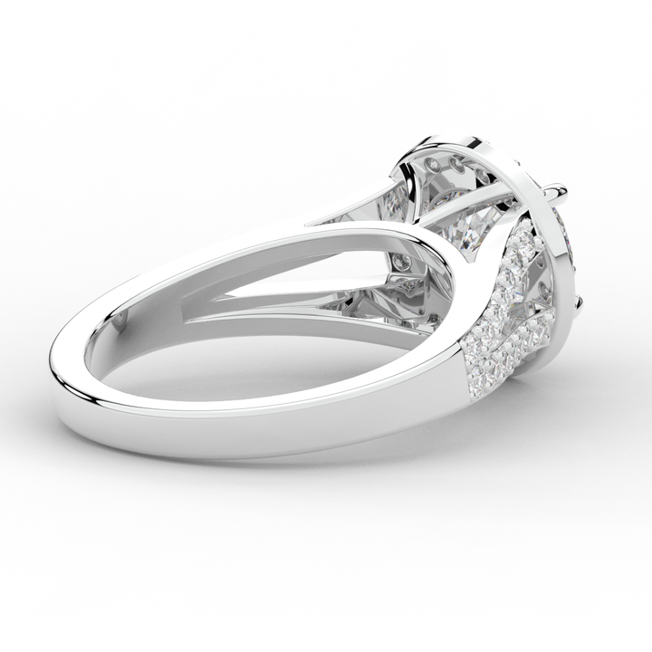 2.50CT.TW ROUND LAB DIAMOND SPLIT SHANK HALO ENGAGEMENT RING - Nazarelle