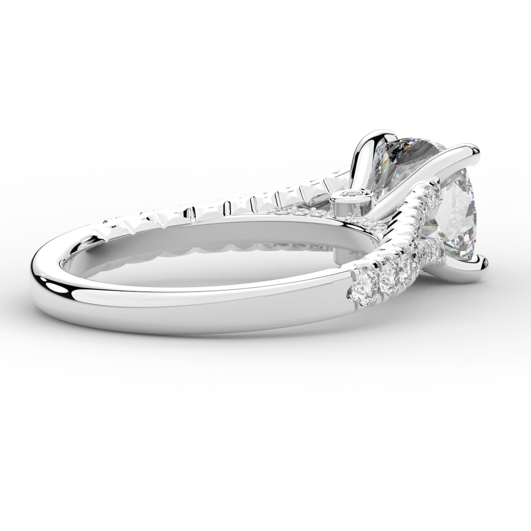 2.45CT.TW CUSHION LAB DIAMOND ENGAGEMENT RING