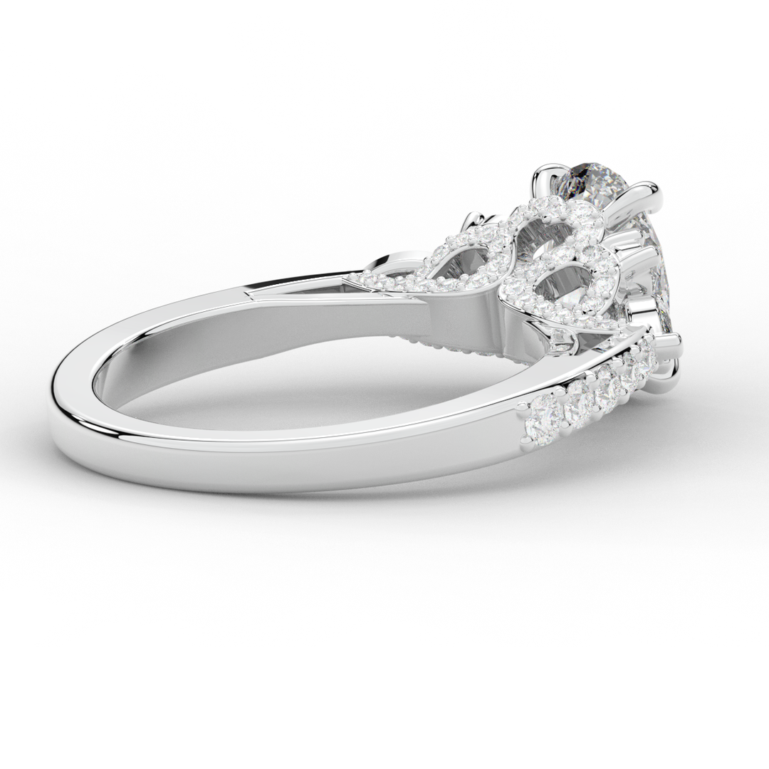 1.35CT.TW OVAL LAB DIAMOND ENGAGEMENT RING