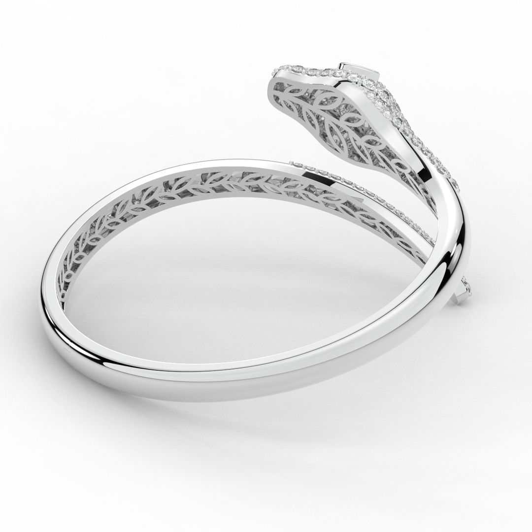 3.75CT.TW ROUND AND PEAR LAB DIAMOND SNAKE BANGLE