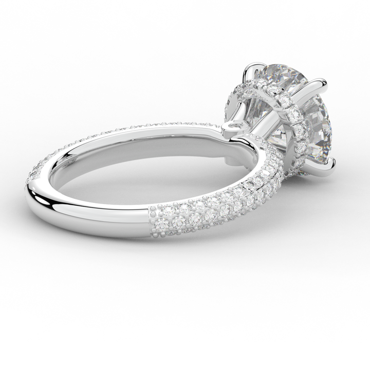 3.60CT.TW ROUND LAB DIAMOND SOLITAIRE ENGAGEMENT RING