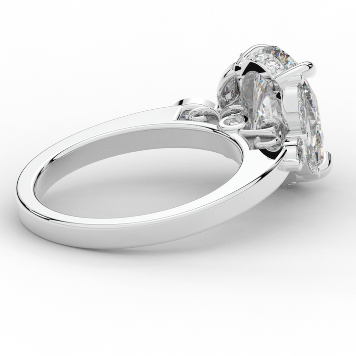 2.85CT.TW OVAL LAB DIAMOND ENGAGEMENT RING