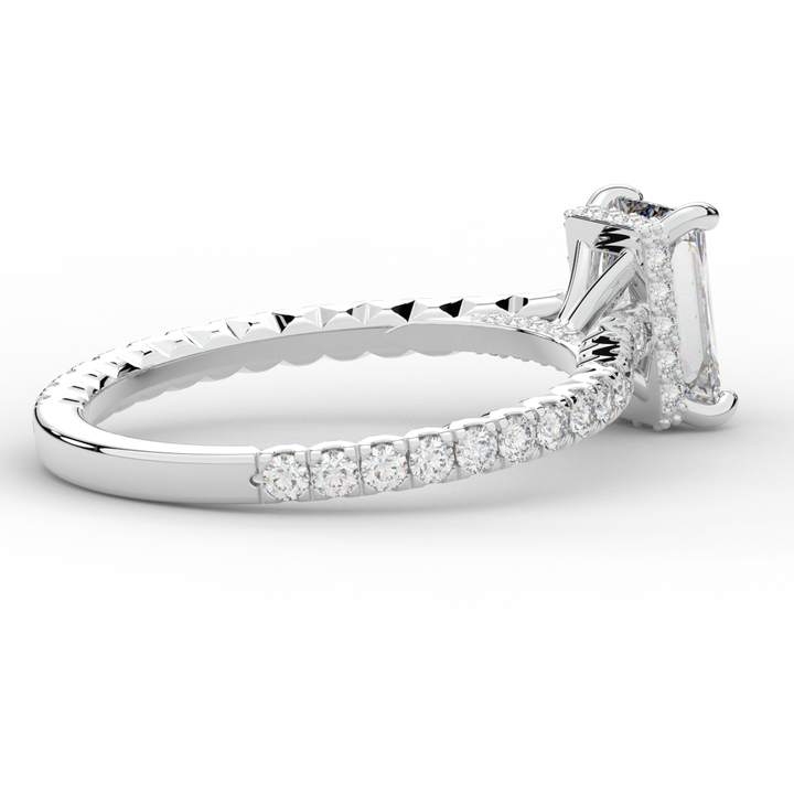 2.10CT.TW RADIANT LAB DIAMOND UNDERHALO SOLITAIRE ENGAGEMENT RING