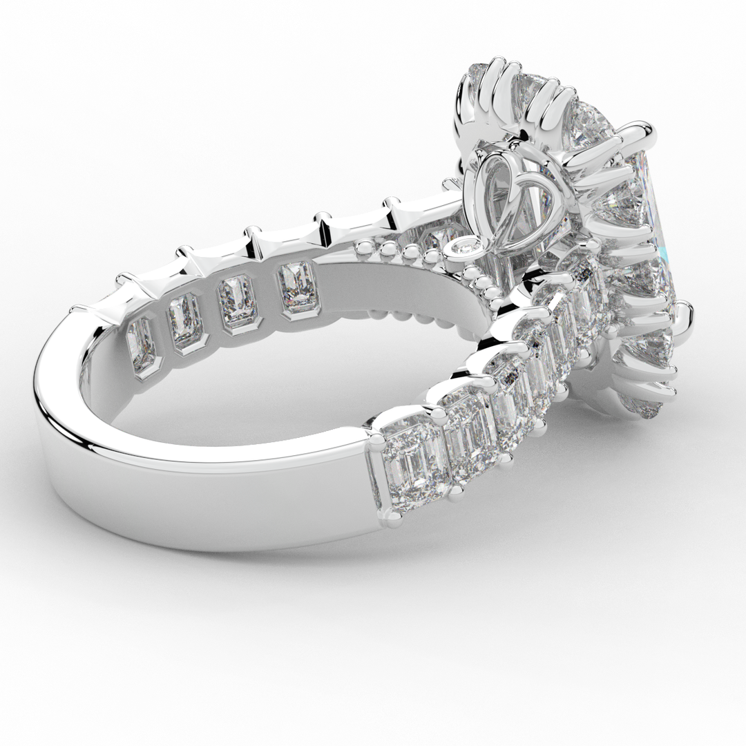 6.00CT.TW RADIANT LAB DIAMOND HALO ENGAGEMENT RING