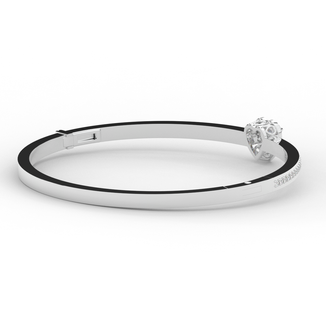 1.65CT.TW HEART AND ROUND LAB DIAMOND  BANGLE