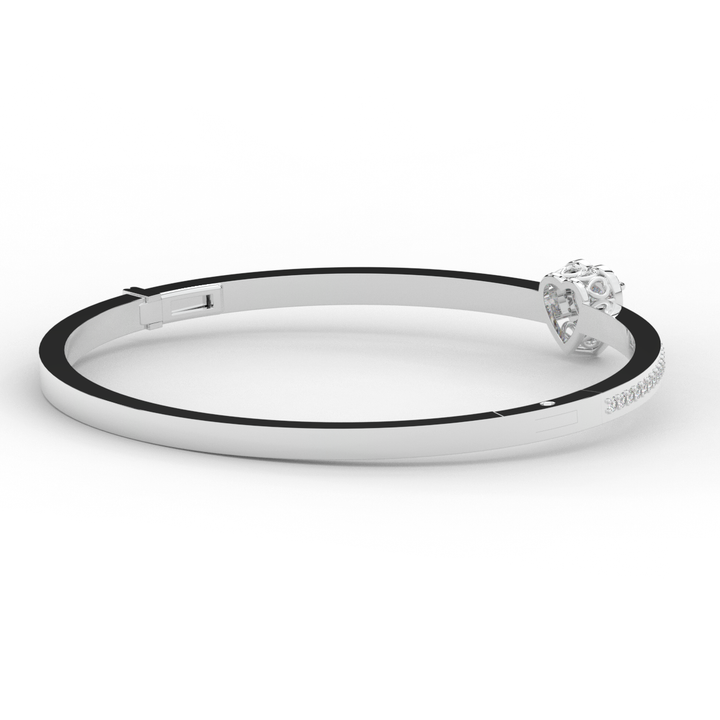 1.65CT.TW HEART AND ROUND LAB DIAMOND  BANGLE