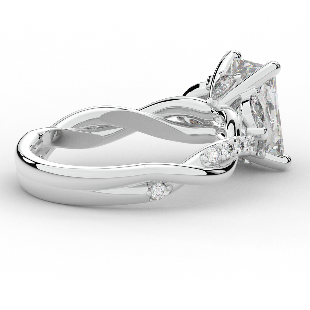 2.40CT.TW RADIANT LAB DIAMOND TWIST BAND ENGAGEMENT RING