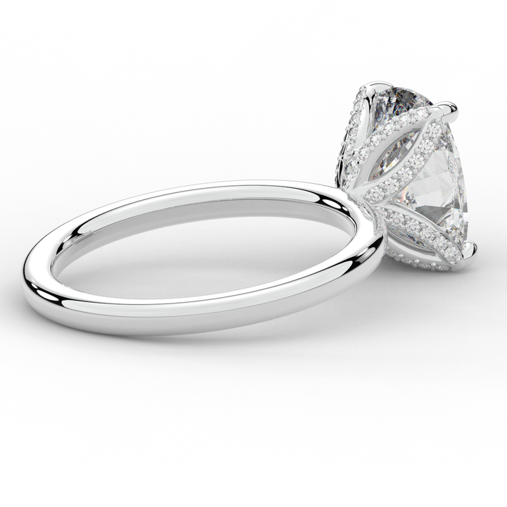 3.10CT.TW CUSHION LAB DIAMOND ENGAGEMENT RING