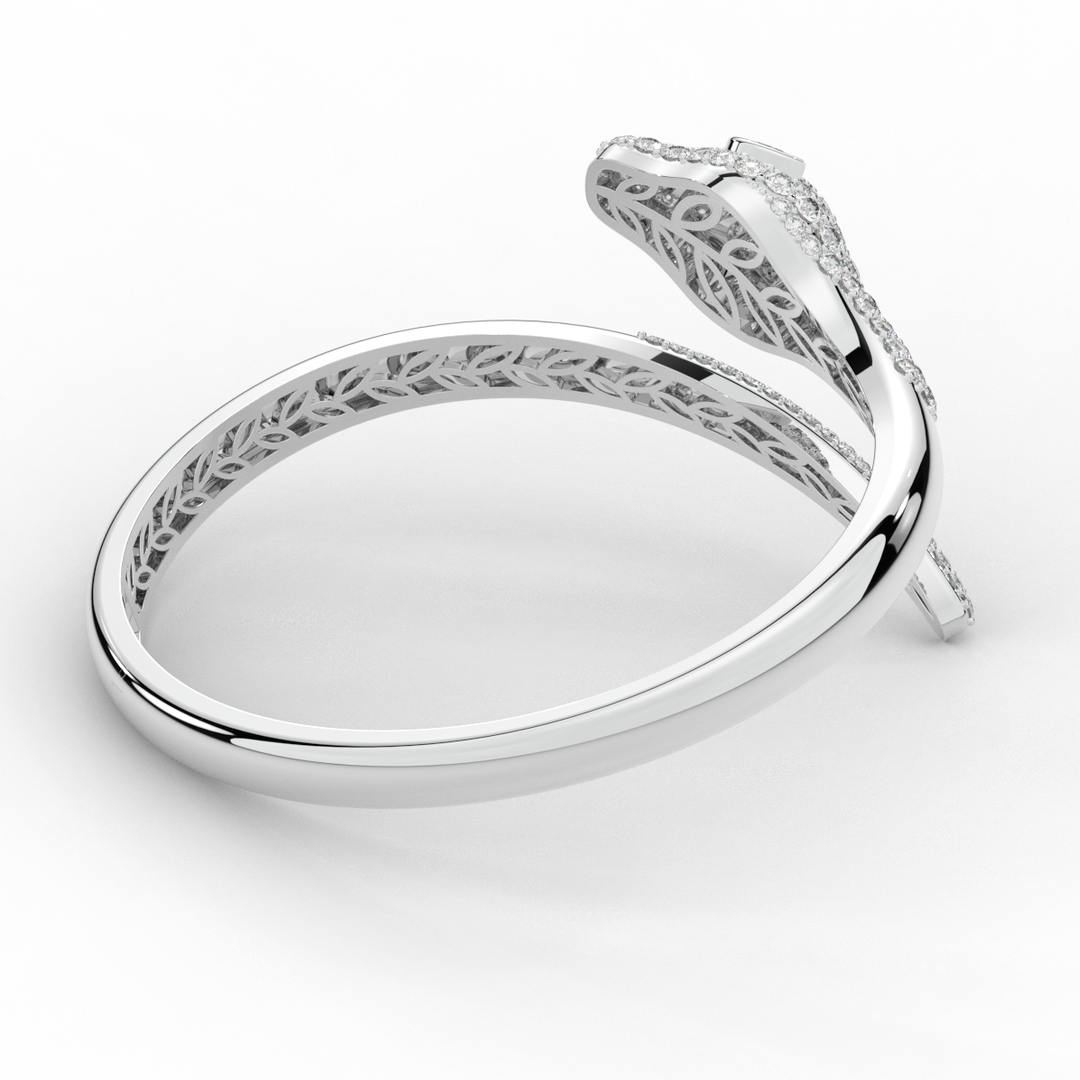 3.75CT.TW ROUND AND PEAR LAB DIAMOND SNAKE BANGLE