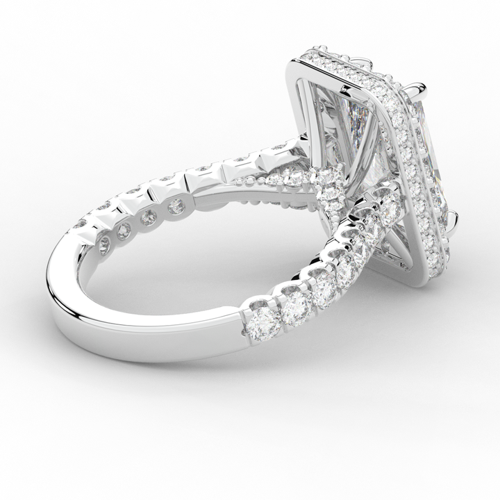 4.50CT.TW RADIANT LAB DIAMOND HALO ENGAGEMENT RING