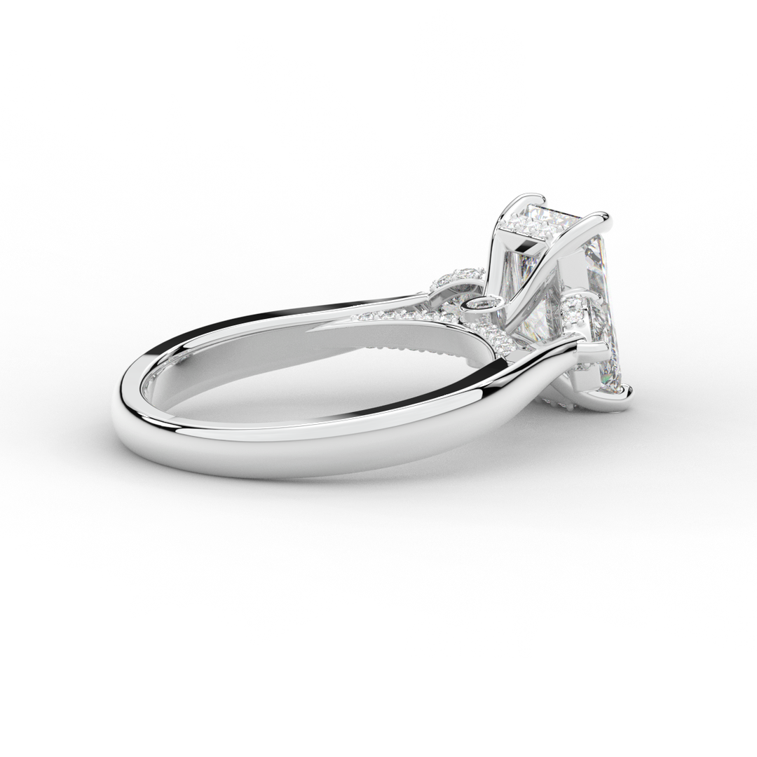 2.40CT.TW RADIANT LAB DIAMOND 3 STONE ENGAGEMENT RING