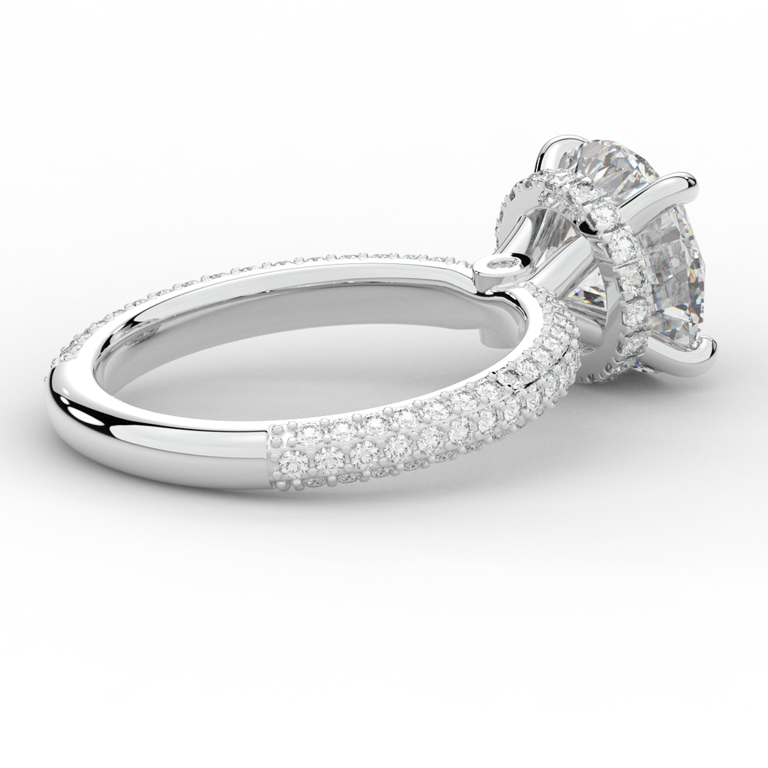 3.60CT.TW ROUND LAB DIAMOND SOLITAIRE ENGAGEMENT RING