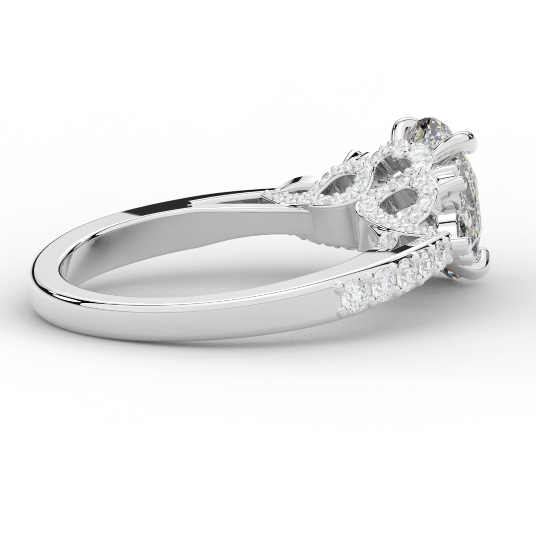 1.35CT.TW OVAL LAB DIAMOND ENGAGEMENT RING